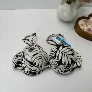 Bleu Rod Beattie Padded Leaf Print Push Up Bikini Top Women's 12